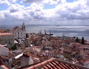 Alfama section form Saint George castle in Lisbon in the ancient section of Lisbon tour
